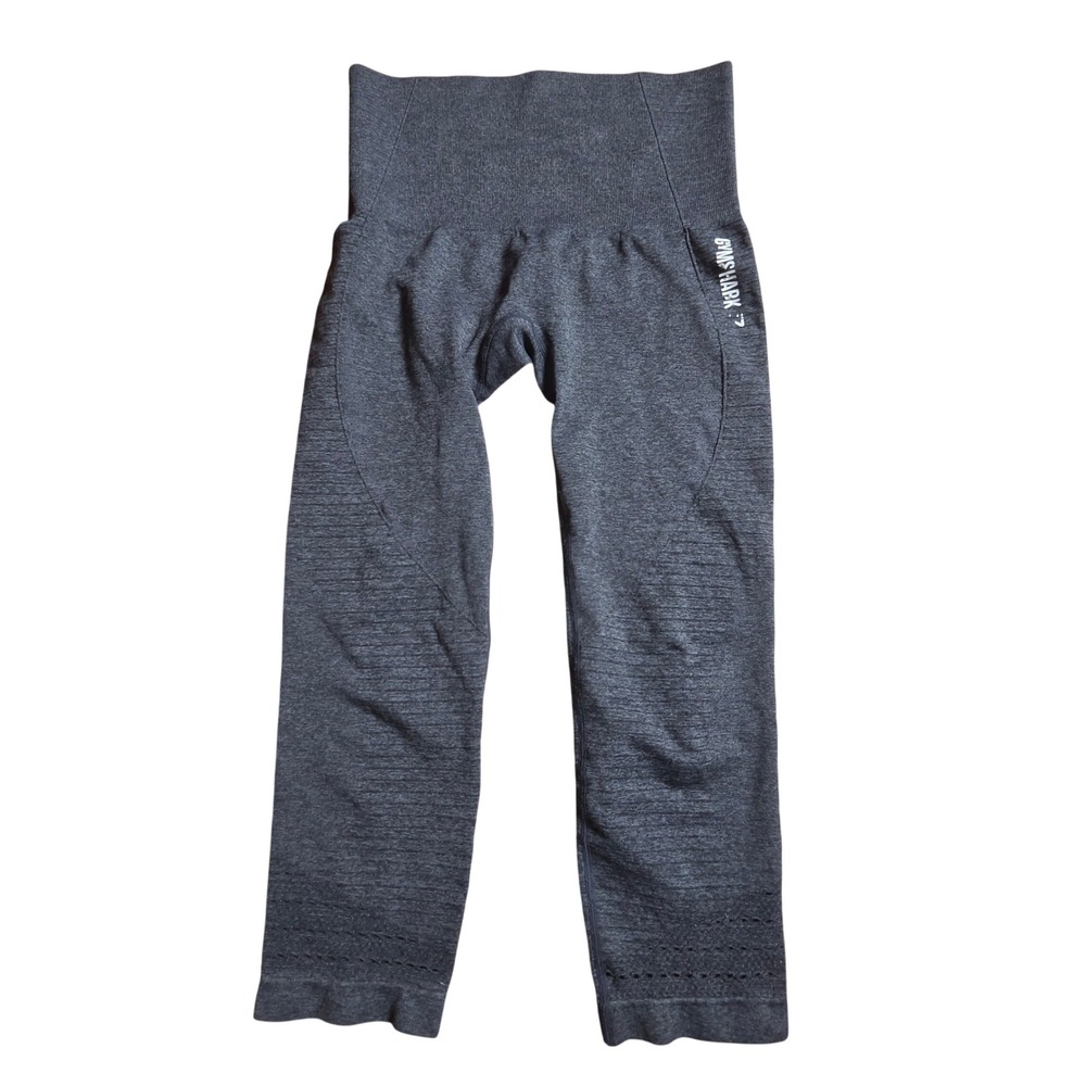 M Gymshark Energy+ Seamless Cropped Leggings Grey Marl High Waist Contouring